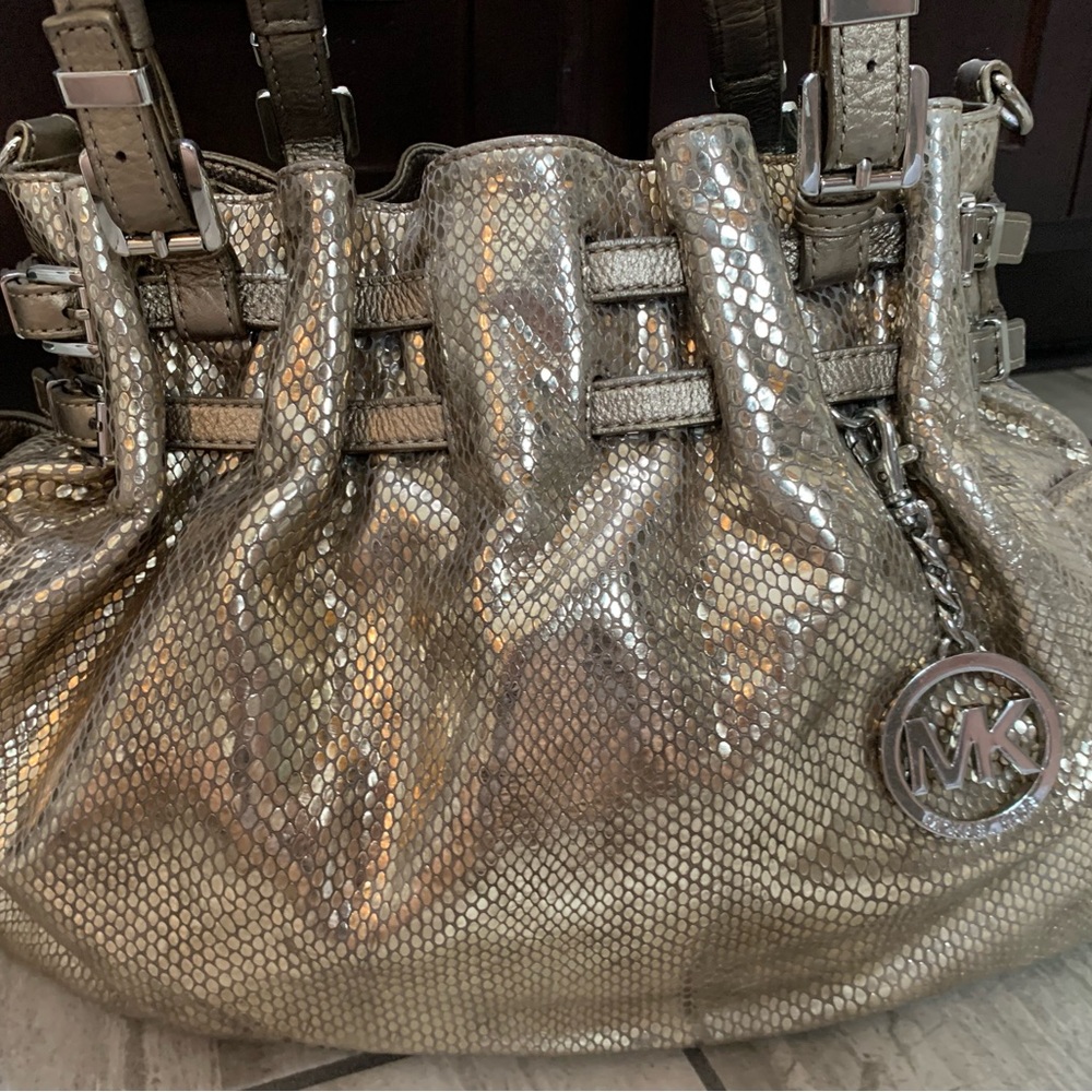 Gold Tone Micheal Kors Leather bag